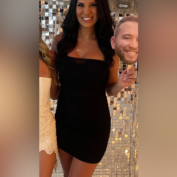 Windsor Store Black Mesh Corset Mini Dress - Picture 4 of 5